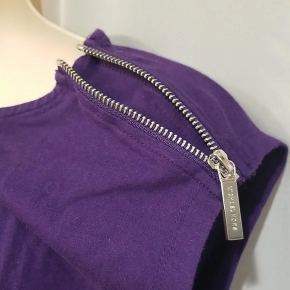 Michael Kors Zipper Shoulder Ruched Top Small - Picture 5 of 7